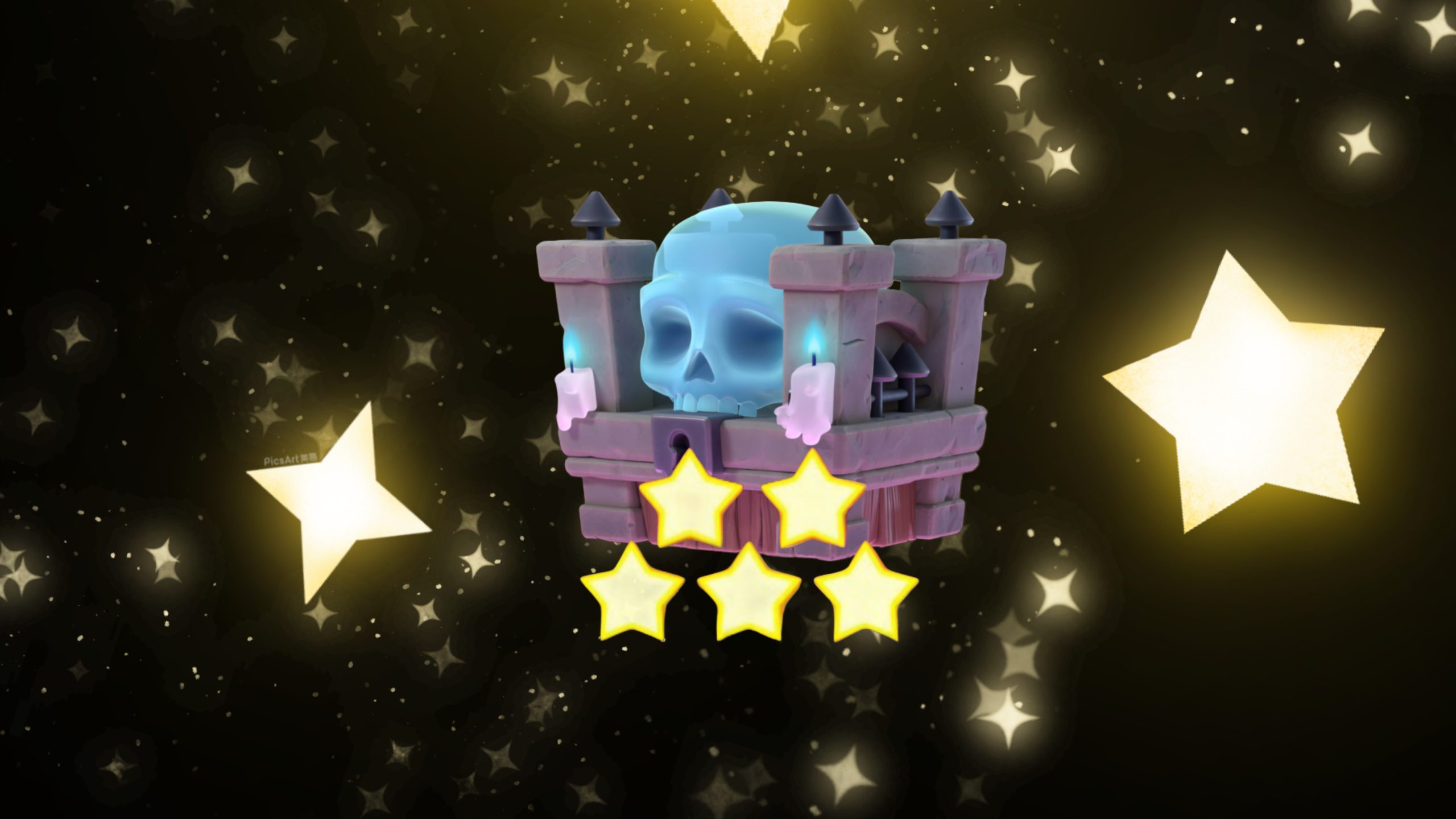 Cofre de la suerte maldito, cofre oscuro con detalles malditos y fondo tenebroso desenfocado