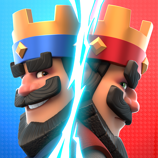 Logo de Clash Royale con escudo azul y dorado, corona y espadas cruzadas